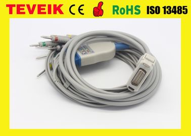 Fukuda Denshi 10 کابل EKG، FX-7402، کابل FX-4010 ECG با مقاومت DIN 3.0 IEC 4.7K Ohm
