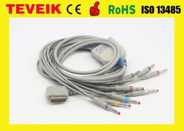 Kenz ECG کابل با 10 سرب، 10 موز، IEC، DB15pin، سازگار با Kenz ECG 108/110/1203