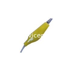 مواد جامد کابل الکترود Eeg Clip Crocodile Cover 1m Yellow Cover برای دستگاه Eeg