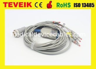 Kenz DB 15 pin AHA IEC 10 سیم سرب کابل EKG برای ECG 108/110 / 1203،1205