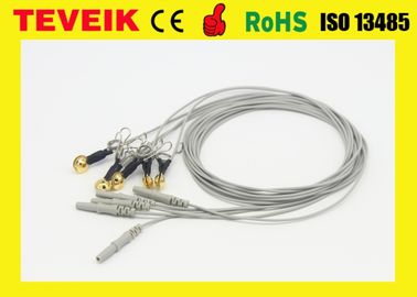 کابل الکترود EEG گیره گوش 1.5 میلی متری DIN 1.5 میلی متری مسی نوروفیدبک پزشکی قابل استفاده مجدد