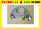 مواد مصرفی پزشکی DIN 1.5 نوع 7 ledHolter کابلهای پزشکی ECG Leadwire ، ضربه محکم و ناگهانی